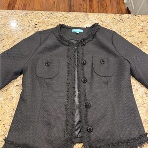 Fun Black Fringed Blazer